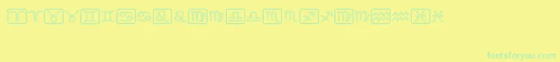 Horoscopicus Font – Green Fonts on Yellow Background