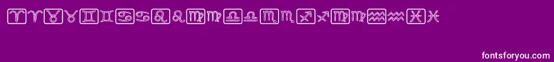 Więcej informacji o czcionce Horoscopicus Czcionka Horoscopicus – białe czcionki na fioletowym tle