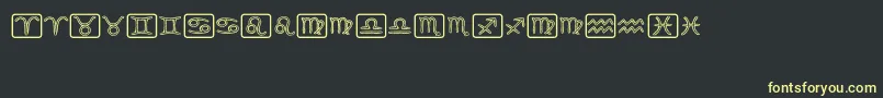 Lisätietoja Horoscopicus-fontista Horoscopicus-fontti – keltaiset fontit mustalla taustalla