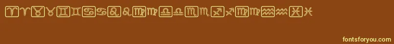 Шрифт Horoscopicus – жёлтые шрифты на коричневом фоне