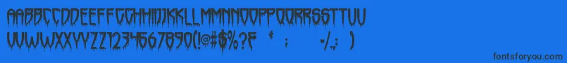 Horrorfind Font – Black Fonts on Blue Background