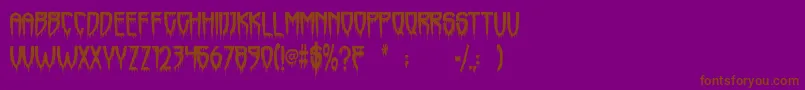 Horrorfind Font – Brown Fonts on Purple Background