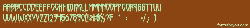 Horrorfind Font – Green Fonts on Brown Background