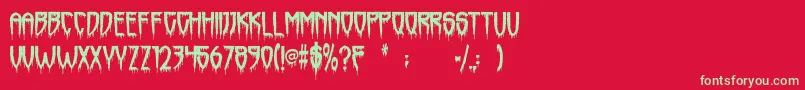 Horrorfind Font – Green Fonts on Red Background