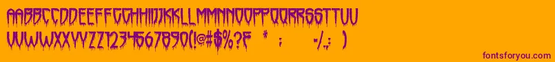 Horrorfind-Schriftart – Violette Schriften auf orangefarbenem Hintergrund