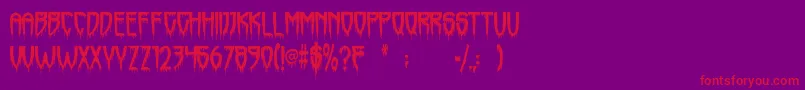 Horrorfind-Schriftart – Rote Schriften auf violettem Hintergrund