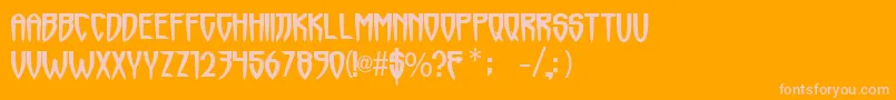 Horrormaster Font – Pink Fonts on Orange Background