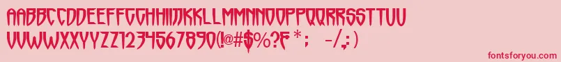 Horrormaster Font – Red Fonts on Pink Background