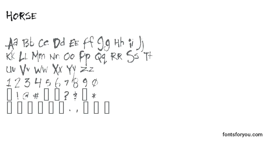 Czcionka Horse (129888) – alfabet, cyfry, specjalne znaki