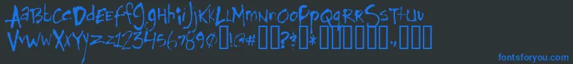 Horse Font – Blue Fonts on Black Background