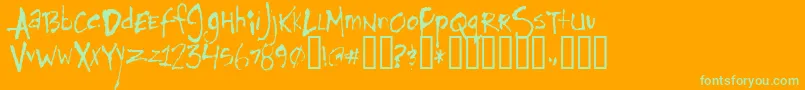 Horse Font – Green Fonts on Orange Background