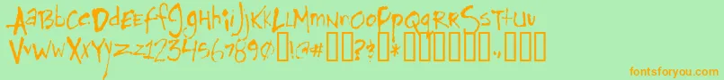 Horse Font – Orange Fonts on Green Background