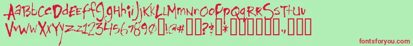 Horse Font – Red Fonts on Green Background