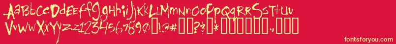 Horse Font – Yellow Fonts on Red Background