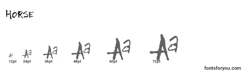 Размеры шрифта Horse (129888)