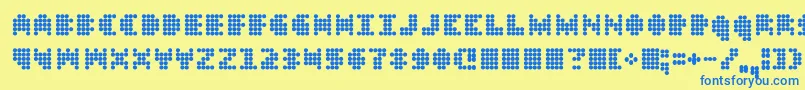 Dt104 Font – Blue Fonts on Yellow Background