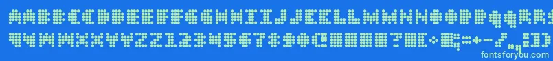 Dt104 Font – Green Fonts on Blue Background