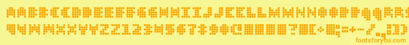 Dt104 Font – Orange Fonts on Yellow Background