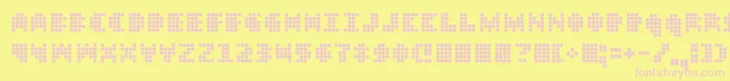 フォントDt104 – ピンクのフォント、黄色の背景