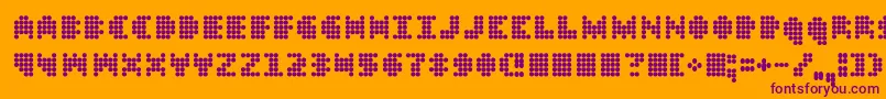 Dt104-fontti – violetit fontit oranssilla taustalla