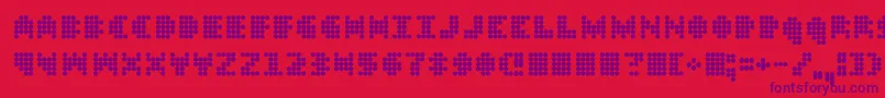 Dt104 Font – Purple Fonts on Red Background