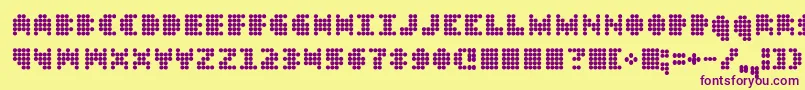 Dt104 Font – Purple Fonts on Yellow Background