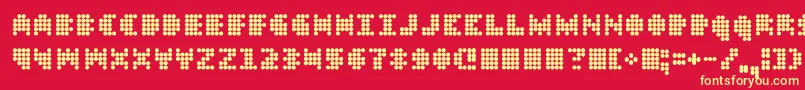 Dt104 Font – Yellow Fonts on Red Background