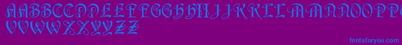 フォントHorst    – 紫色の背景に青い文字