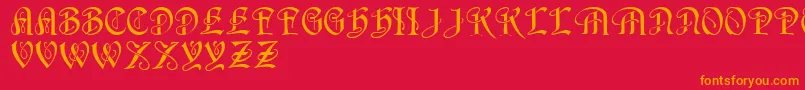 フォントHorst    – 赤い背景にオレンジの文字