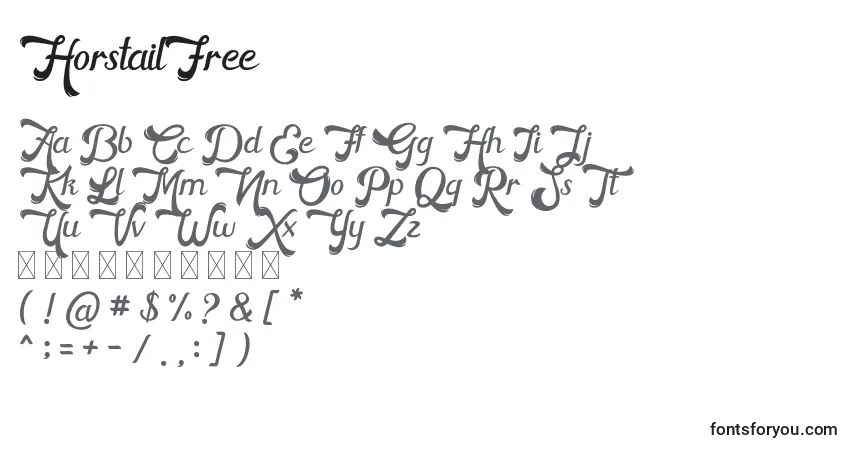 Schriftart HorstailFree – Alphabet, Zahlen, spezielle Symbole