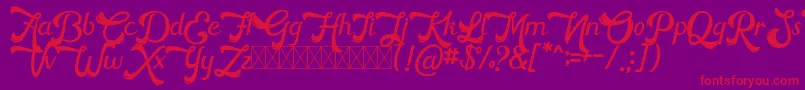 HorstailFree-Schriftart – Rote Schriften auf violettem Hintergrund