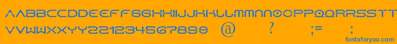 Police HorusN – polices bleues sur fond orange