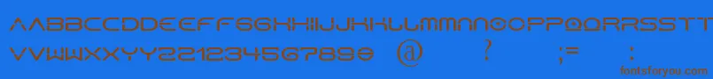HorusN-Schriftart – Braune Schriften auf blauem Hintergrund
