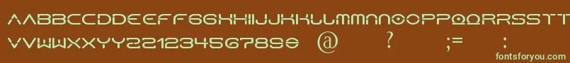 フォントHorusN – 緑色の文字が茶色の背景にあります。