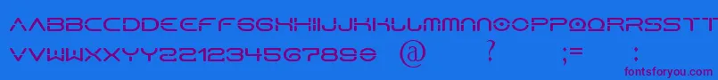 HorusN-Schriftart – Violette Schriften auf blauem Hintergrund
