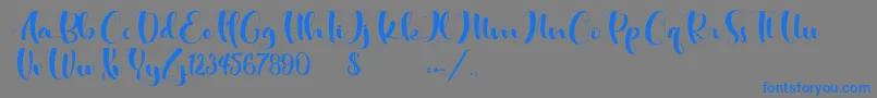 フォントHosabien – 灰色の背景に青い文字