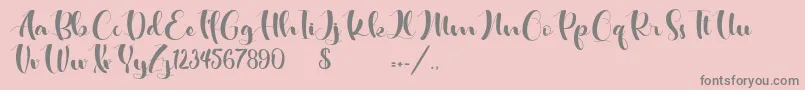 Hosabien-Schriftart – Graue Schriften auf rosa Hintergrund