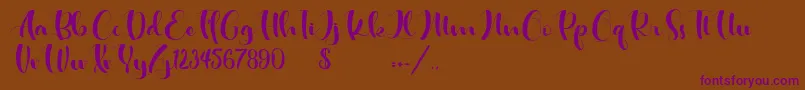 Hosabien Font – Purple Fonts on Brown Background