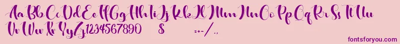 Hosabien-Schriftart – Violette Schriften auf rosa Hintergrund