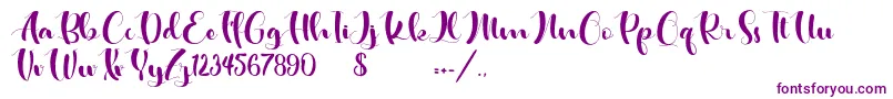 Hosabien-Schriftart – Violette Schriften auf weißem Hintergrund