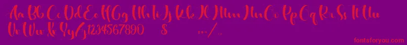 Hosabien Font – Red Fonts on Purple Background