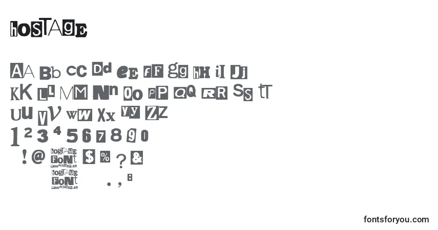 Hostageフォント–アルファベット、数字、特殊文字
