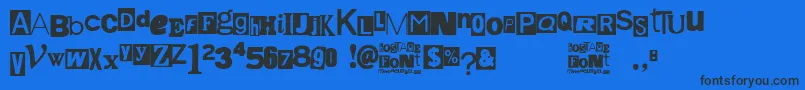 Hostage Font – Black Fonts on Blue Background