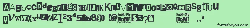 Hostage Font – Black Fonts on Green Background