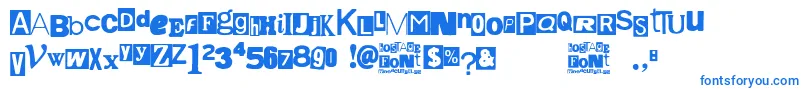 Hostage Font – Blue Fonts on White Background