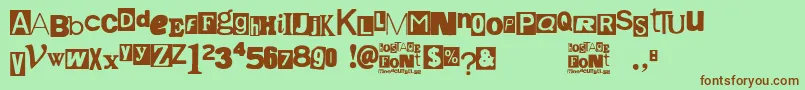 Hostage Font – Brown Fonts on Green Background