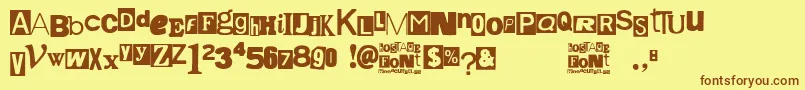 Hostage Font – Brown Fonts on Yellow Background