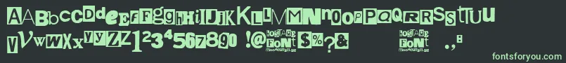 Hostage Font – Green Fonts on Black Background