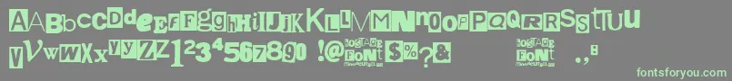 Hostage Font – Green Fonts on Gray Background