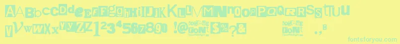 Hostage Font – Green Fonts on Yellow Background